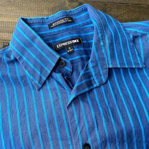 Express1MX Blue Striped Men's Dress Shirt Sz. S